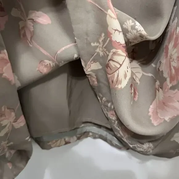 Lauren Ralph Lauren Silk Maxi Dress 8 Romantic Whimsigoth Floral‎ 90s Y2K FLAW - Picture 6 of 8